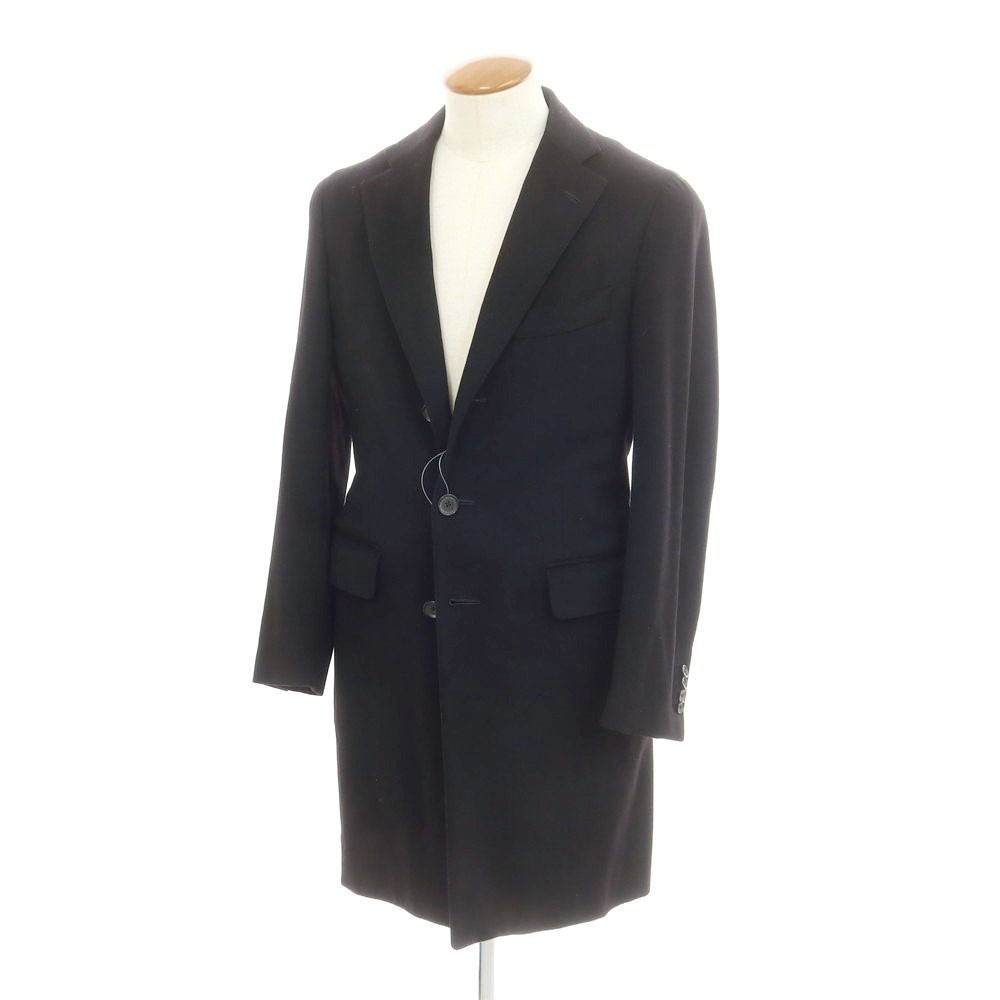 中古】イザイア ISAIA ウール チェスターフィールドコート ブラック