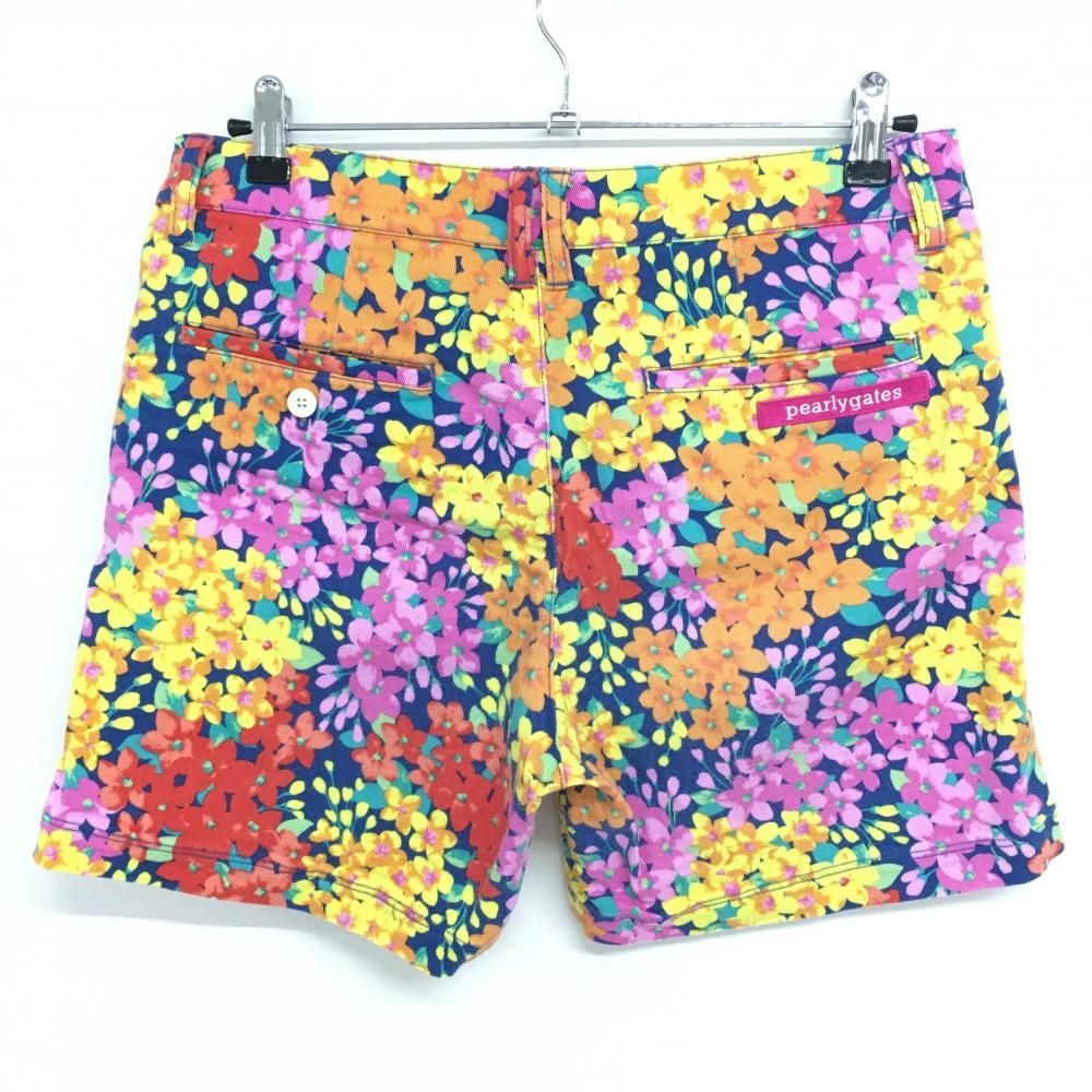 パーリーゲイツ 花柄 ショートパンツ値下げしました 美品】パーリーゲイツ ショートパンツ ブルー×マルチカラー 花柄
