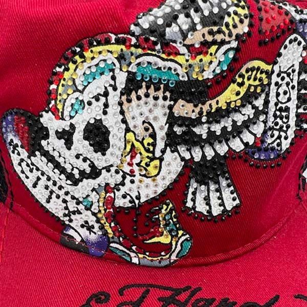 エドハーディー キャップ ED Hardy CAP プラチナム New York City レッド メンズ レディース エド・ハーディー 正規品 LAセレブ 着用 雑誌 掲載 ブランド クリスチャン オードジェー ストリート ロック サーフ スタイル セール