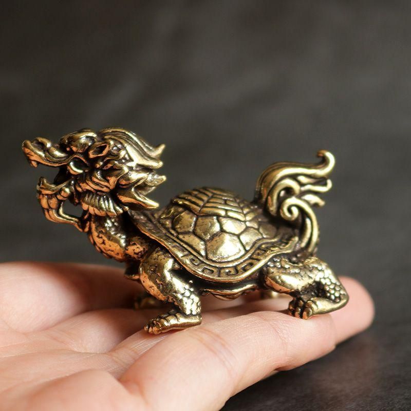 竜亀 置物 実心 玄武 茶寵 装飾品 工芸品 美術品 置物 銅器 竜亀覇下 茶寵 茶道具 香道具 蓋置 工芸品 装飾品 置物