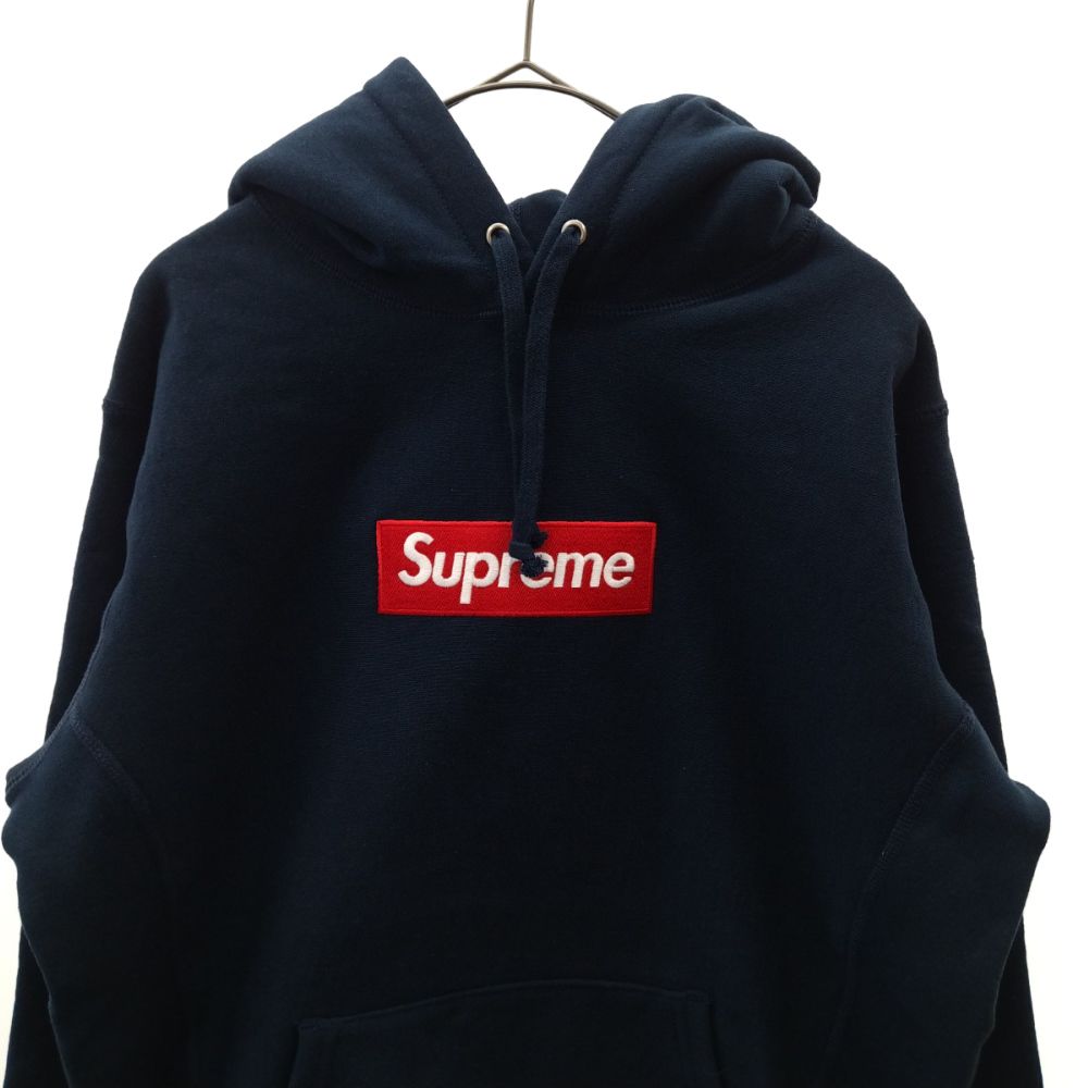 SUPREME (シュプリーム) 16AW Box Logo Hooded Sweatshirt ボックスロゴフーデッドスウェットシャツ  プルオーバーパーカー ネイビー