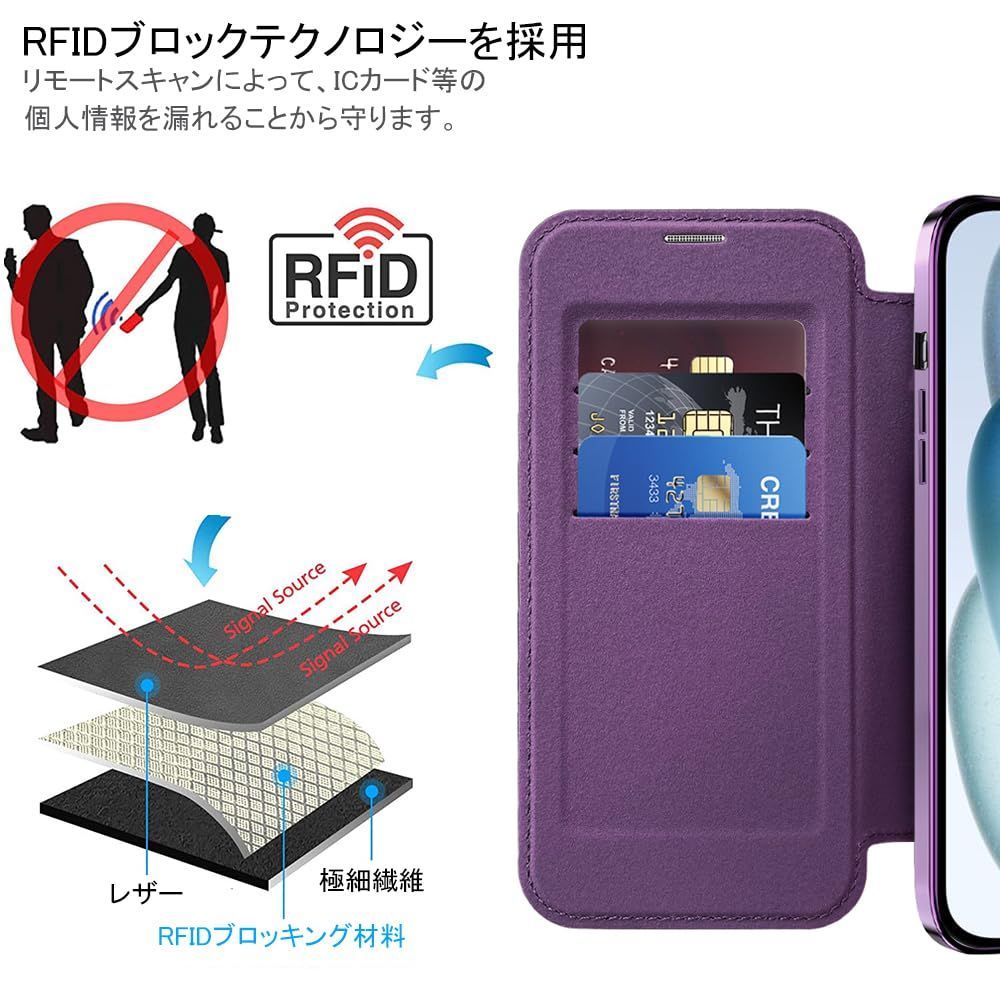 REHOOF】iPhone 14 pro max ケース 手帳型 magsafe対応 6.7インチ 背面