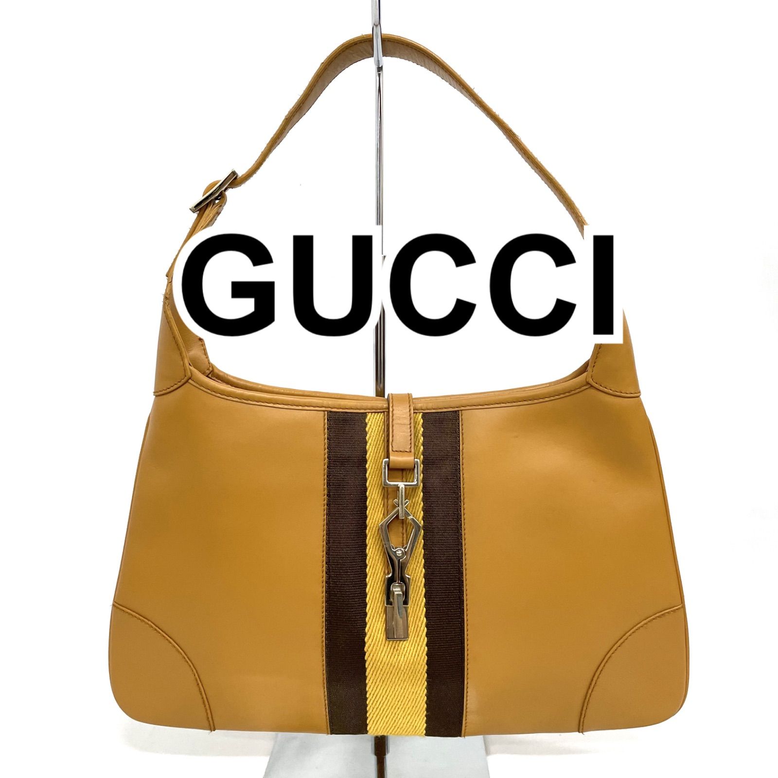 GUCCI グッチ ジャッキー ワンショルダーバッグ レザー ライトブラウン 001 4057 3444