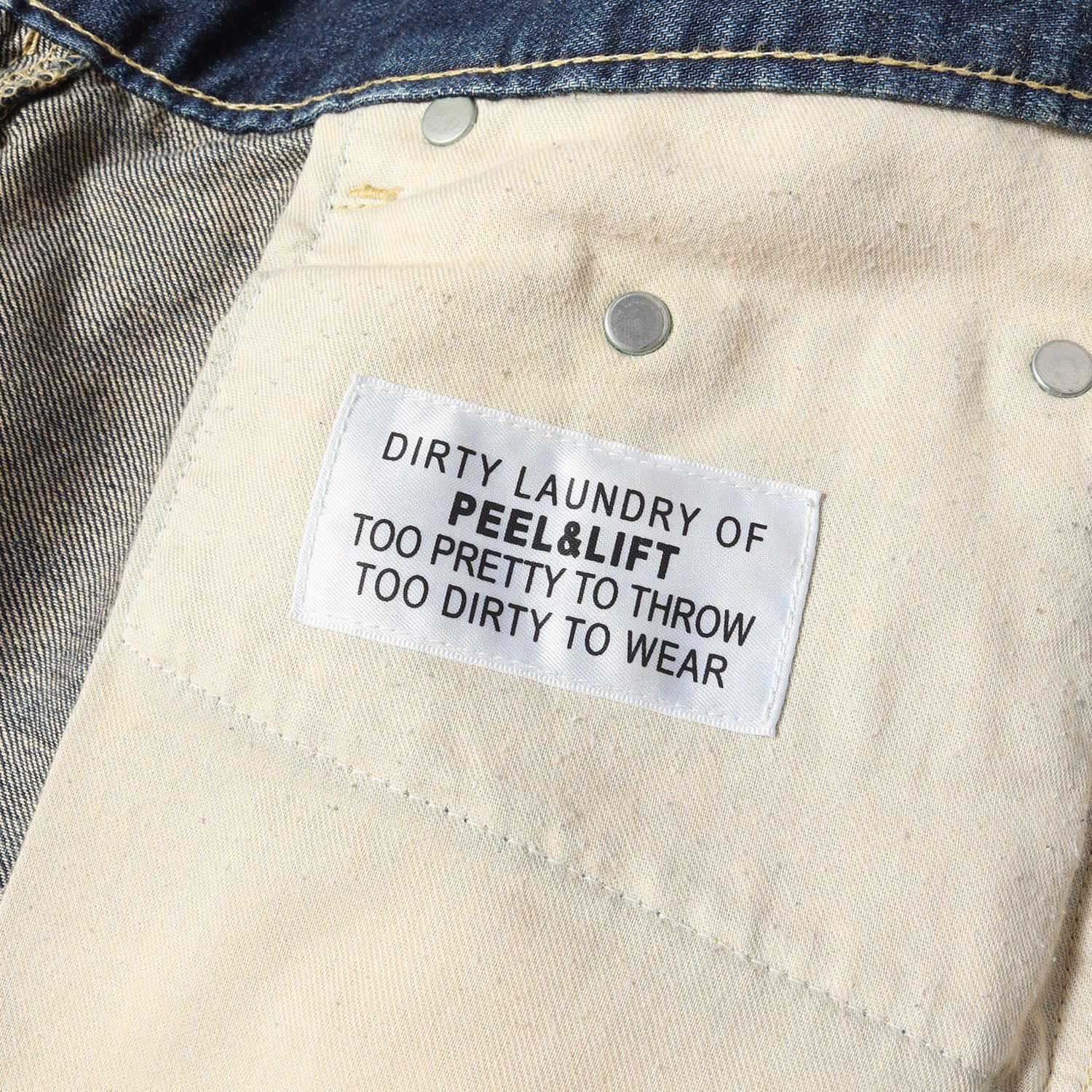 PEEL&LIFT ピールアンドリフト パンツ スタッズ付き ヴィンテージ加工 