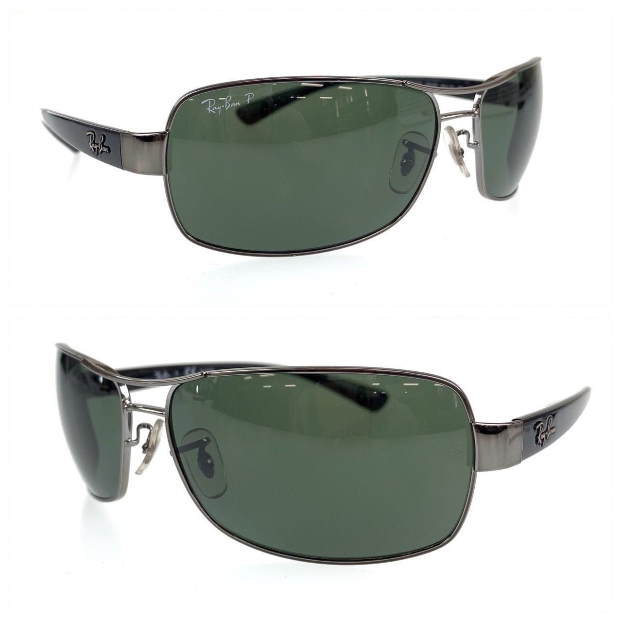 美品 Ray-Ban レイバン ブラック メタル RB3379 サングラス 偏光レンズ