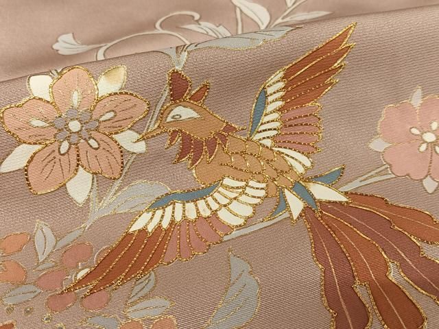 平和屋着物○訪問着 作家物 駒刺繍 鳳凰花文 金彩 三越扱い 正絹 逸品