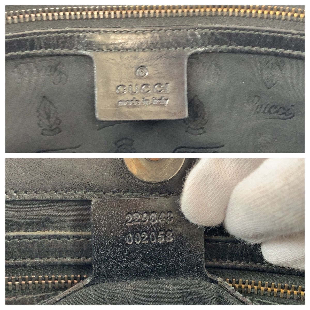 GUCCI グッチ GGインプリメ ブラック 黒 シルバー金具 PVC
