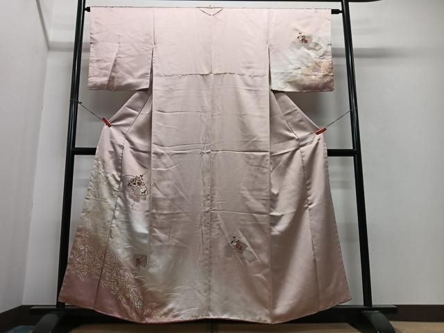 【訪問着】 未使用品✨刺繍・笹竹文・暈し染め・金銀彩・正絹❣️逸品No.1331 平和屋着物□訪問着 刺繍 地紙笹竹文 暈し染め 金彩 正絹 逸品