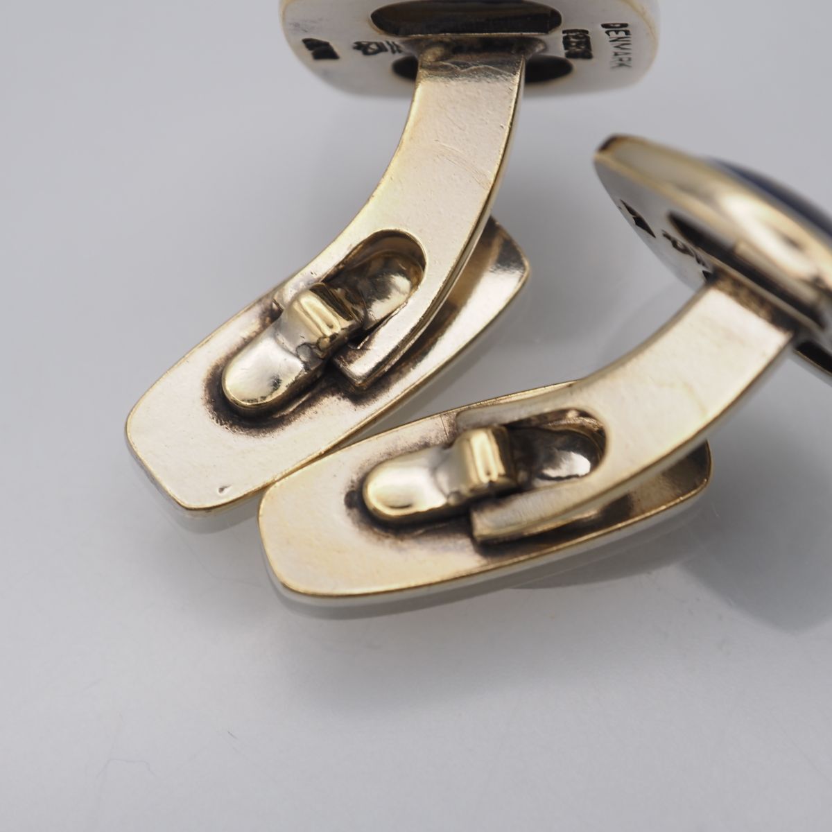 G832 ロイヤルコペンハーゲン 925S RCP DENMARK刻印 カフスボタン 陶器 ゴールド デザイン シルバー カフリンクス ROYAL COPENHAGEN KANDAIZUMI_COM