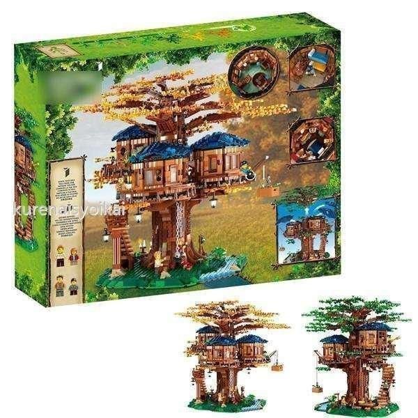 レゴ LEGO レゴブロック レコ建物 木部屋 樹上の家 ブラウン 別荘 互換 互換品 レゴ互換 おもちゃ 玩具 知育玩具 ブロック 子供 大人