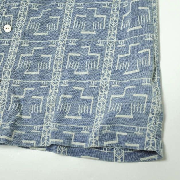 RRL ダブルアールエル Indigo Thunderbird Print Camp Shirt 本