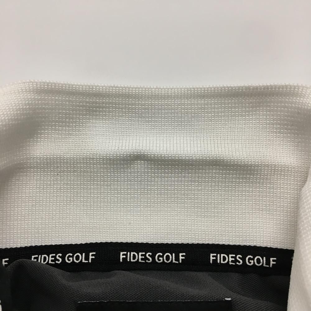 ★美品★FIDES GOLF フィデス　ポロシャツ　サイズ　L 美品】フィデスゴルフ 半袖ポロシャツ グレー×黒×白 バイカラー