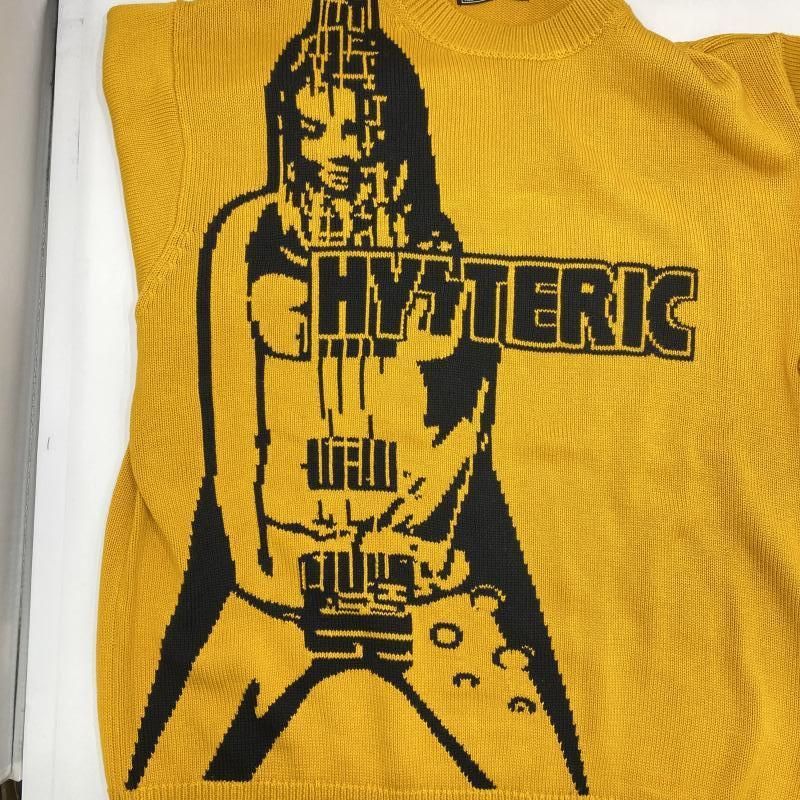 中古】HYSTERIC GLAMOUR 25SS FLYING V編込みセーター イエロー サイズ