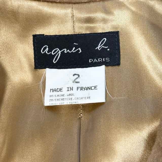 アニエスベー agnes b. 長袖チェスターコート 無地 カシミヤ混