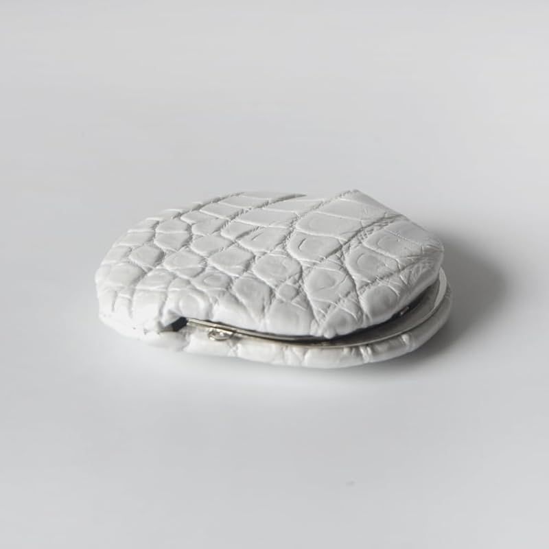  ラクジュ Laquju かばん屋さんの手作り 本革 クロコダイル ミニ コインケース ホワイト バッグ バドミントン