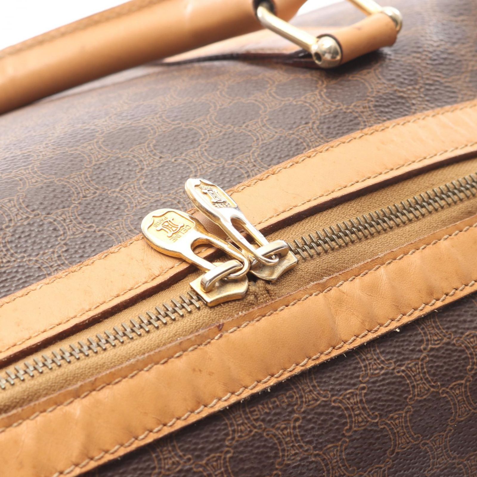 CELINE セリーヌ マカダム柄 2way レザー ハンドバッグ ショルダーバッグ old セリーヌ ミニミニボストンバッグ 2way 美品 CELINE オールド