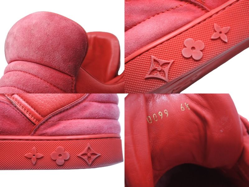 LOUIS VUITTON × KANYE WEST ルイヴィトン × カニエウエストドンズ スニーカー レッド サイズ6 1/2 美品 中古  53768