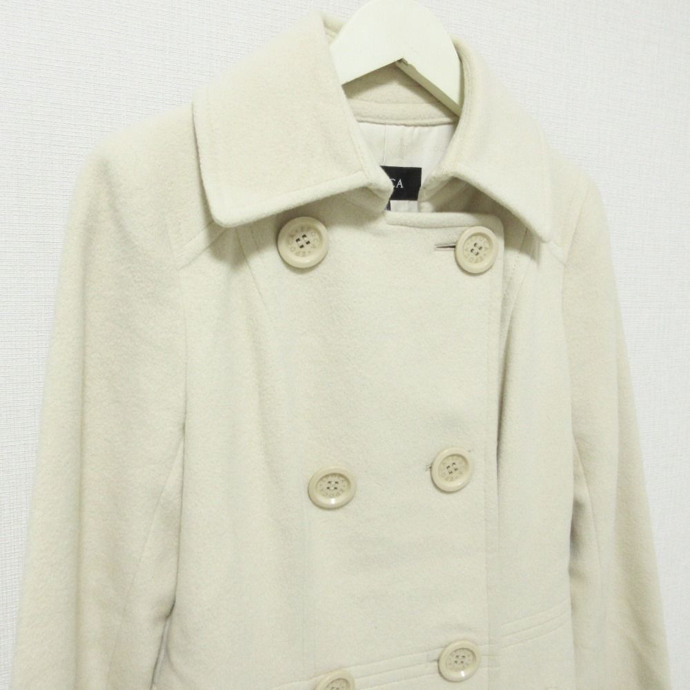美品 EPOCA エポカ アンゴラ×ウール ダブルブレスト コート 40 オフ