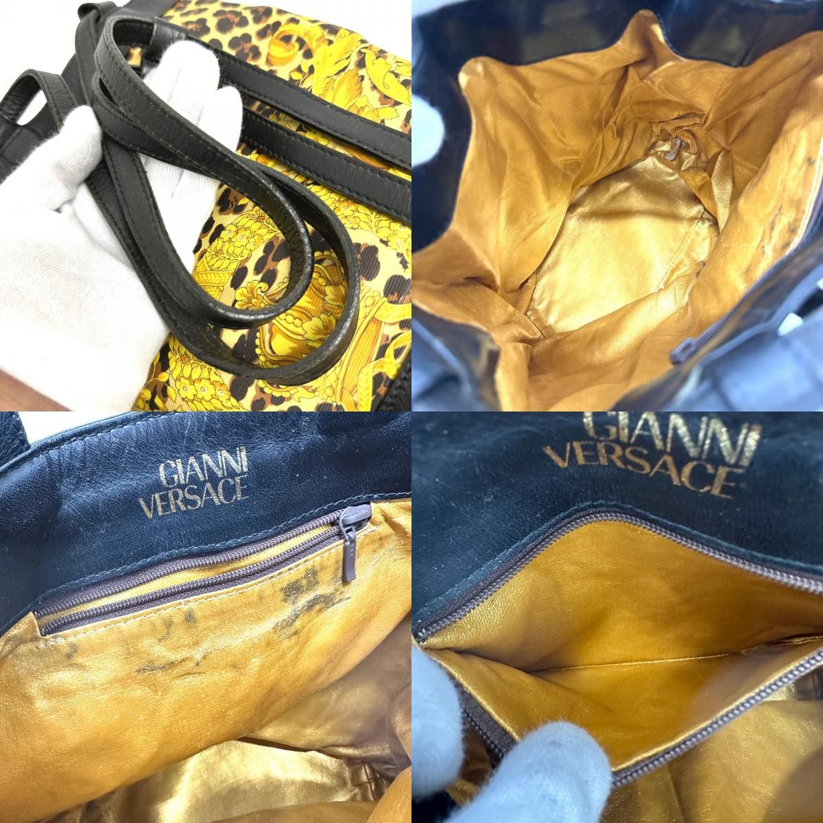 VERSACE ヴェルサーチ ショルダーバッグ レオパード 巾着 豹柄 ヒョウ 