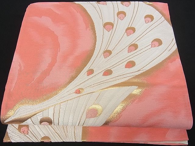 【お値下げ】着物♪逸品 高級 正絹 袋帯 向孔雀 ♪ 六通 フォーマル帯 美品 お値下げ】着物♪逸品 高級 正絹 袋帯 向孔雀 ♪ 六通