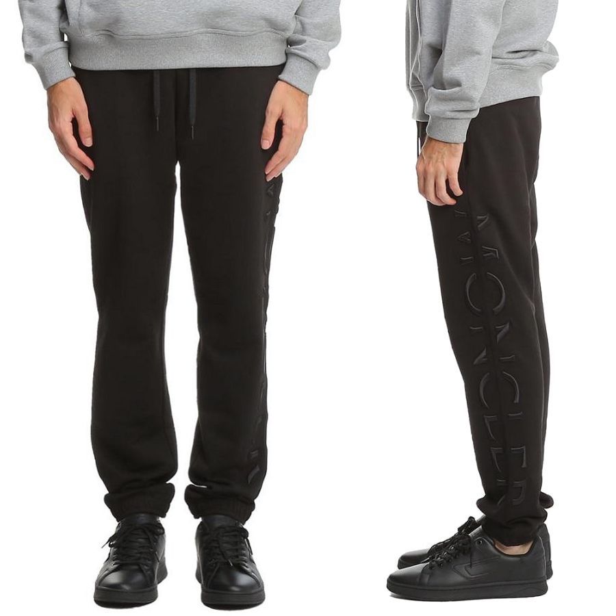 14 MONCLER モンクレール 8H00003 809KR ブラック レタリングロゴ カジュアルパンツ size M