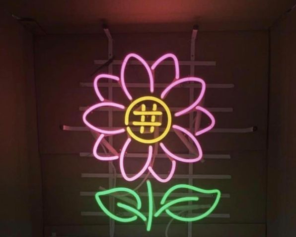 手作り　オーダー　ネオンサイン ひまわり NEON SIG ネオン管　オリジナル 485b2b6b1a3298a5f6b6e375de7c32