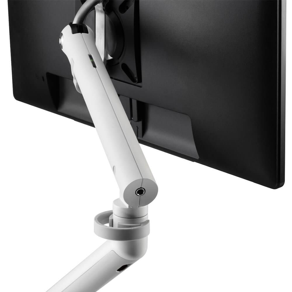 Flo(フロー) モニターアーム シングル ホワイト VESA規格対応 CBS ハーマンミラー 水平垂直可動 耐荷重3～9kg 縦横対応 簡単取付  (パソコン PC スクリーン アーム 液晶ディスプレイアーム 白 クランプ デスク 配線)