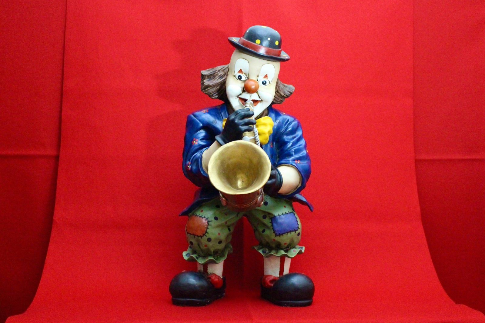 イタリア雑貨・ピエロコレクション【お茶目なピエロ　特大サイズ　サックス】 イタリア雑貨・ピエロコレクション【お茶目なピエロ 特大サイズ