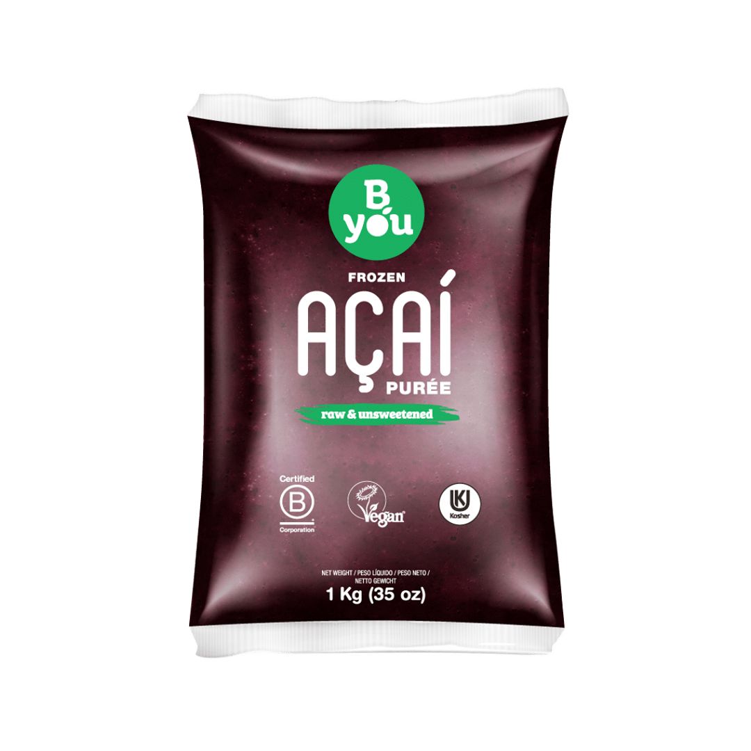 6個セット アサイー 冷凍 6kg 1kg x 6個 無糖 プレーン B You オーガニック USDA EU-Organic ヴィーガン KOSHER B corp認証
