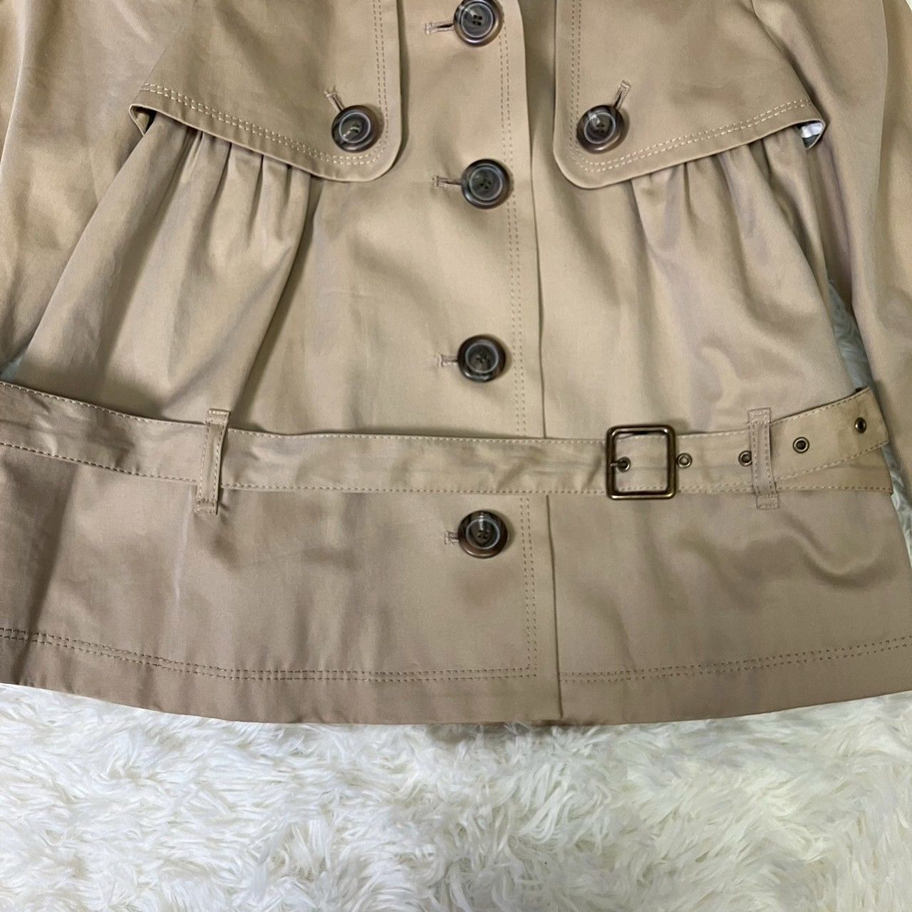 バーバリーブルーレーベル ショートトレンチ ベルト付き