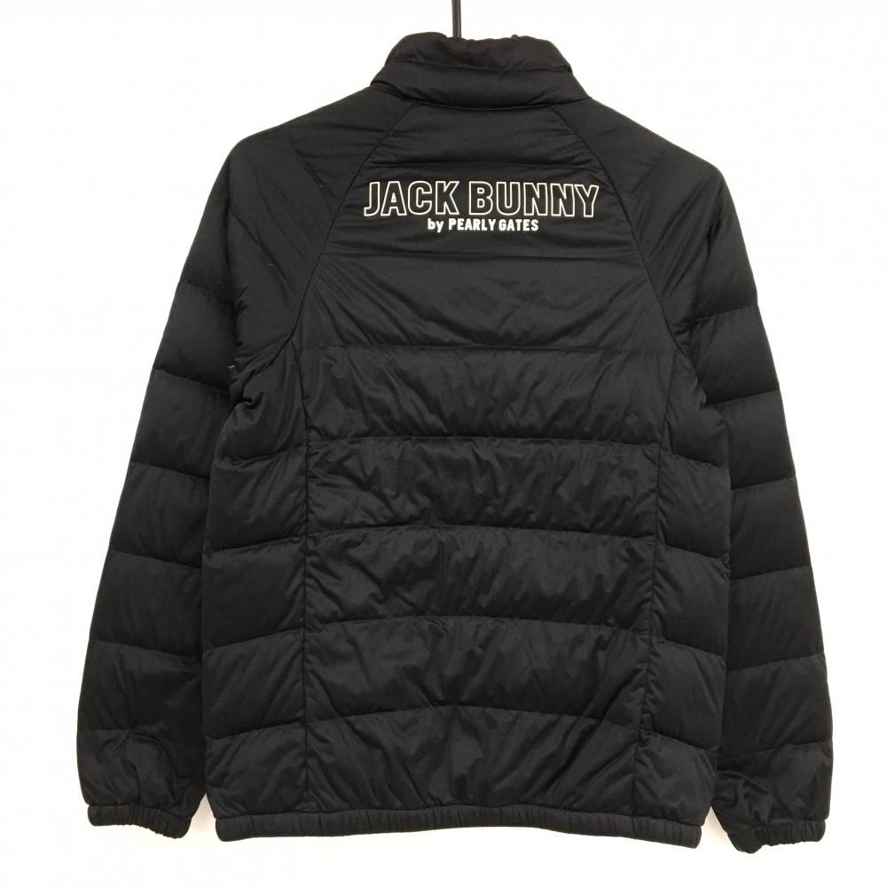 ジャックバニー ダウンジャケット 黒 ロゴ白 ダウン76％ レディース 1 M ゴルフウェア Jack Bunny