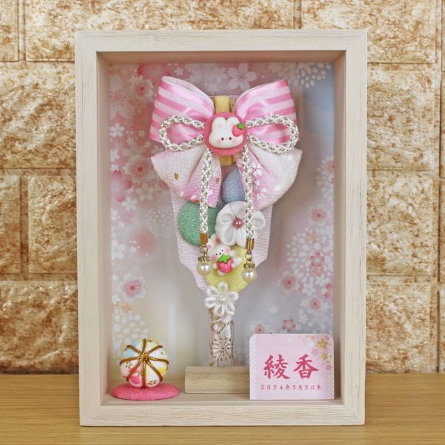 羽子板 初正月 ケース入り (9号 つまみ細工 羽子板 飾り 彩花~Ayaka