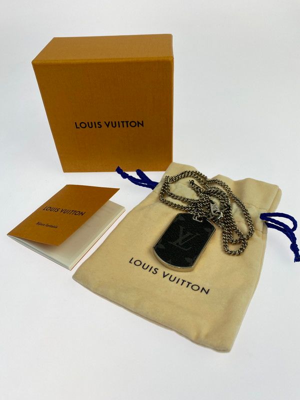 LOUIS VUITTON ルイ ヴィトン モノグラム エクリプス コリエ プラーク ネックレス M63640 DI0129 アクセサリー 179-250917-yn-17-min