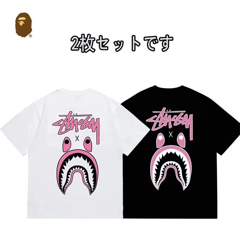 お歳暮 2024 本日特価]Stussy x A BATHING APE アベイシングエイプ シャーク トップス
