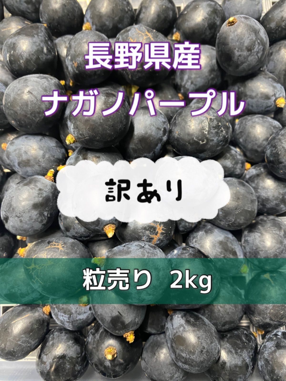 長野県産 ナガノパープル 【訳あり】 粒売り2kg 【10/2発送