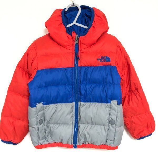 ノースフェイス　THE NORTH FACE　ダウンジャケット　90　ブルー　グレー　レッド　リバーシブル　アウトドア　アウター　BABY　ベビー　1
