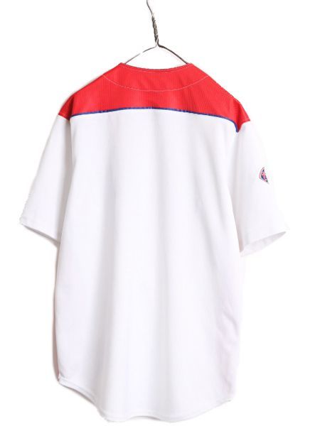  な ! MLB オフィシャル TRUE FAN フィリーズ ベースボール シャツ メンズ L 古着 ゲームシャツ ユニフォーム メジャーリーグ 半袖シャツ 野球 アンダーシャツ ウェア