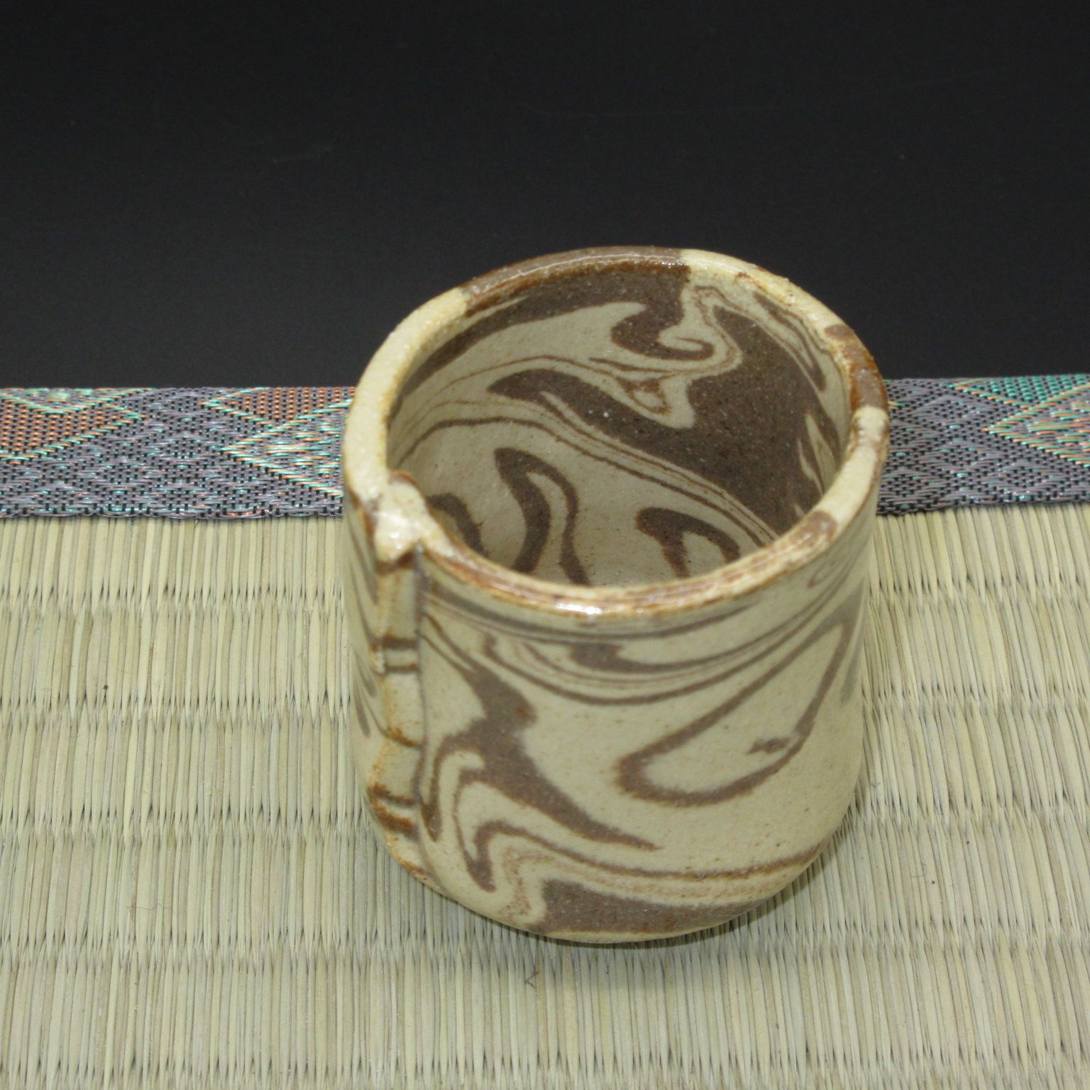 ☆陶器 瀬戸物 美濃焼 征山窯 板作り 猪口 盃 ぐい呑 ≪手作り≫ 5個