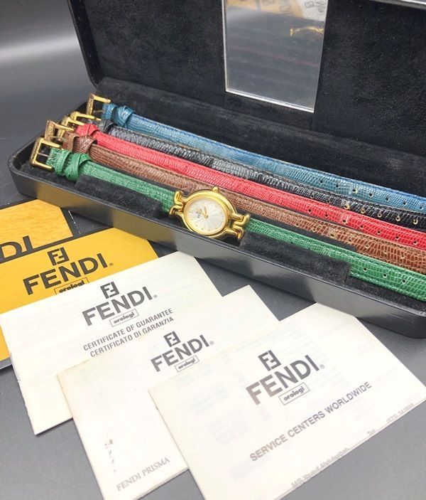 FENDI 時計 チェンジベルト 5本 新品電池 FENDI 時計 チェンジベルト カメレオン 全5色 640L 箱