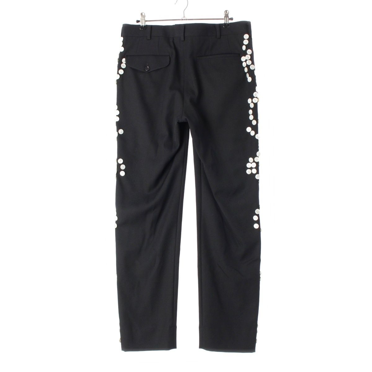 コムデギャルソンオムプリュス 24AW ウール デコラティブ ボタン パンツ ボトムス PN-P020 ブラック S