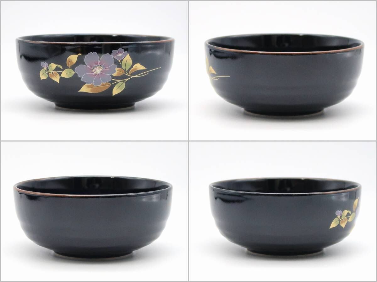 陶器 花絵 和鉢＆れんげ置き 5客セット 直径約16cm / 食器