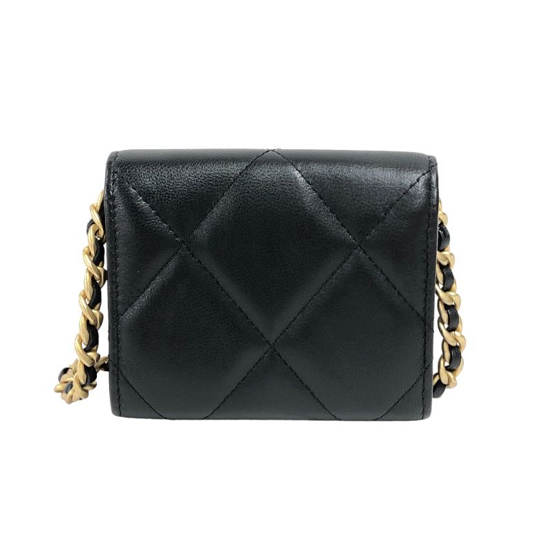 シャネル CHANEL CHANEL19 チェーンコインパース AP1787 30番 ブラック ゴールド金具/シルバー金具 ラムスキン レディース  ポーチ - メルカリ