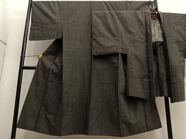 平和屋着物□男性 紬 アンサンブル 霞文 正絹 逸品 BAAQ7532ev