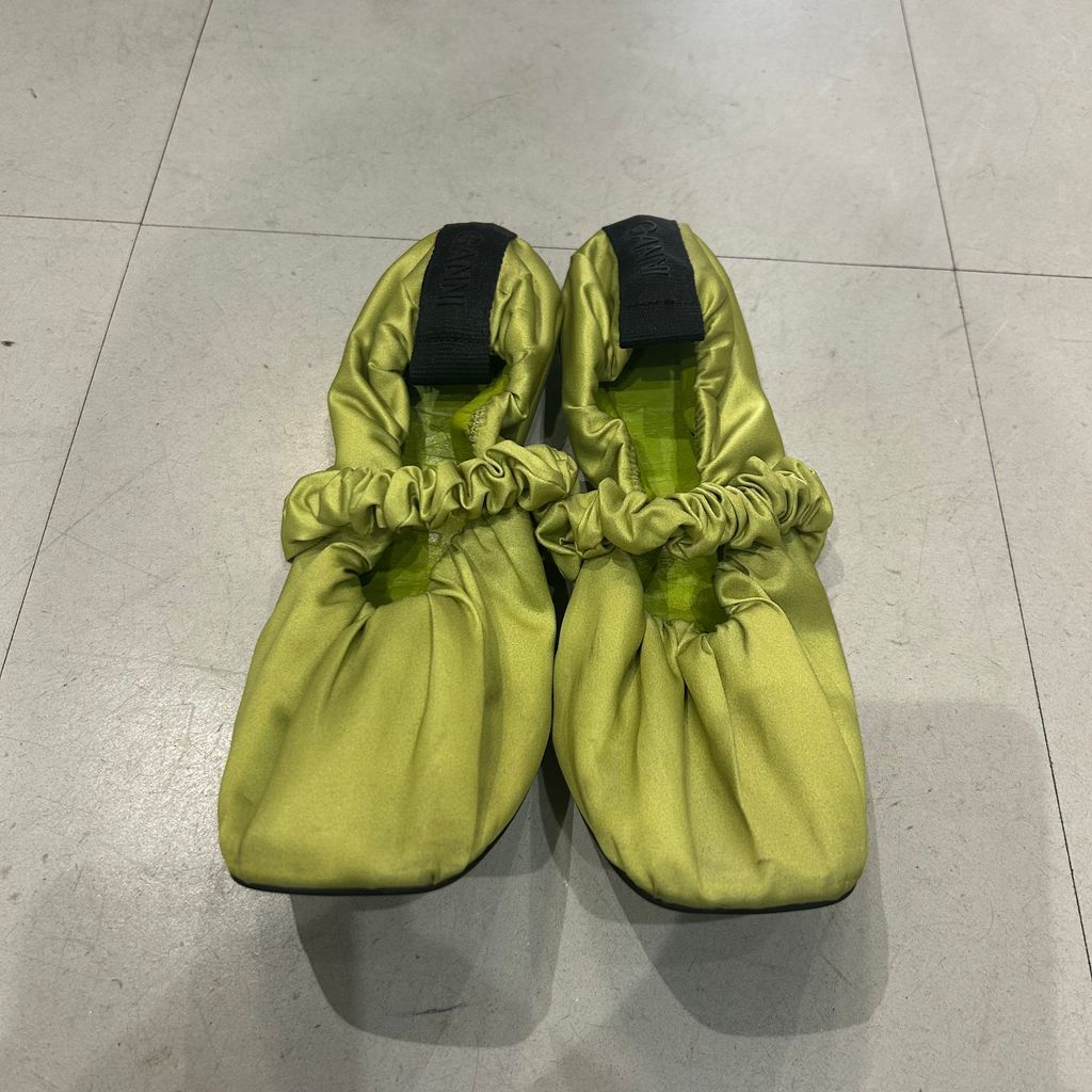 GANNI ガニー scrunchie ballerina バレリーナシューズ ライトグリーン size 38 中目黒A 06