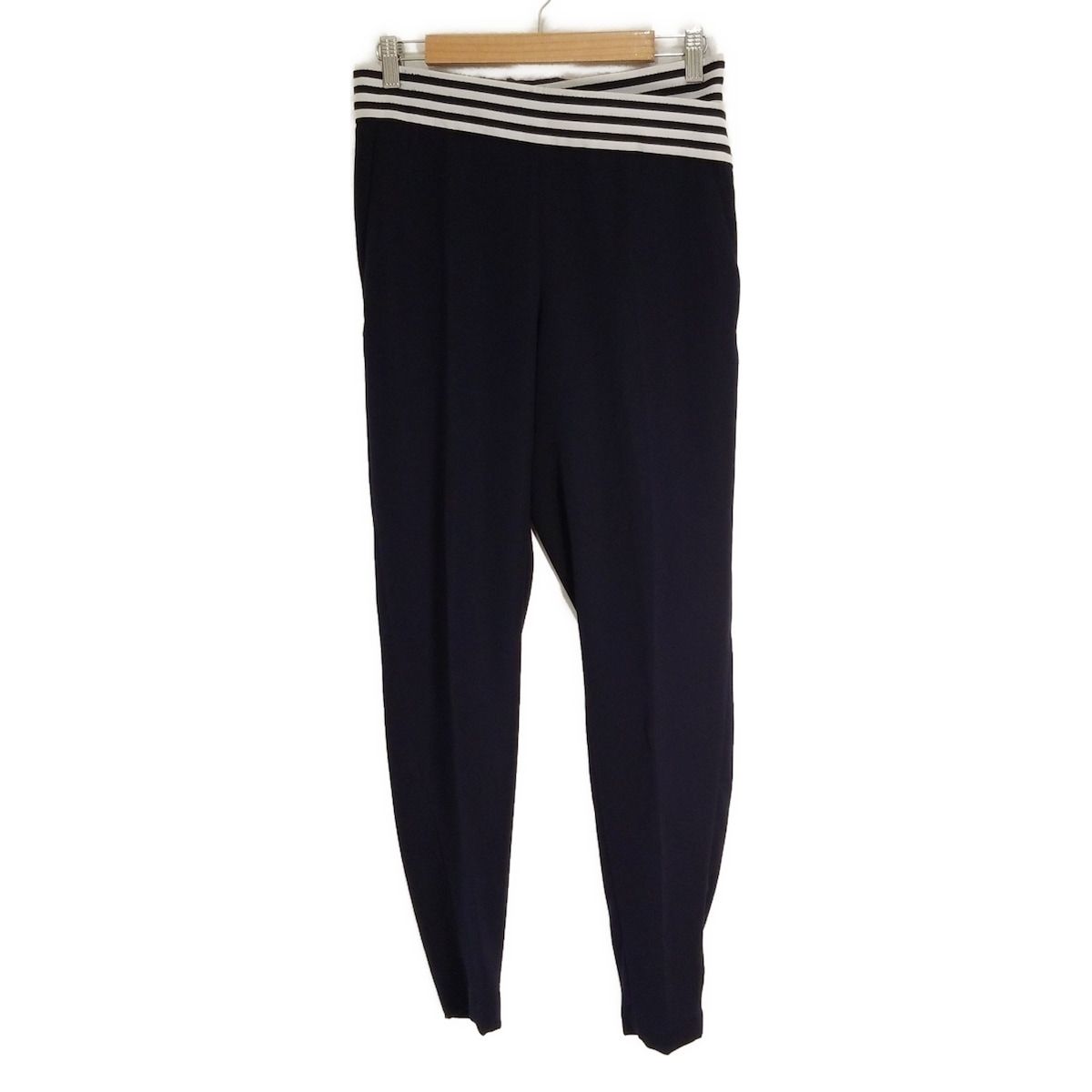 BORDERS at BALCONY ボーダーズアットバルコニー パンツ サイズ38 M レディース - ダークネイビー×黒×白 フルレングス|ボーダー