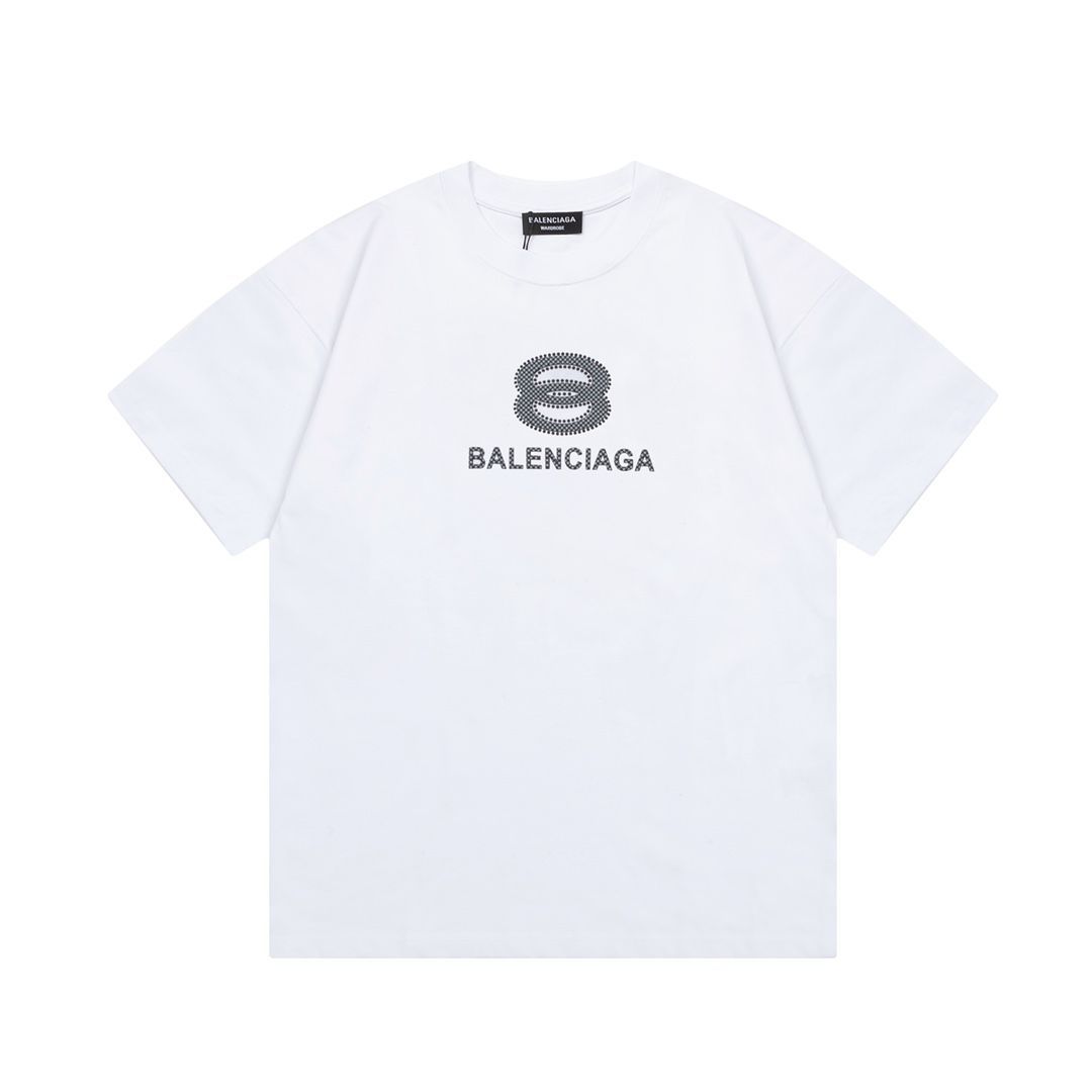 Balenciaga バレンシアガ24ssダブルBオーバーラッププリントロゴ半袖Tシャツ男女兼用 - メルカリ