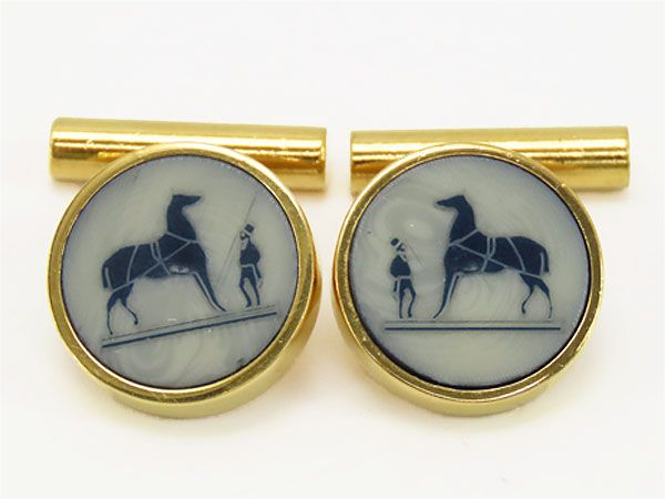 美品】エルメス HERMES ヴィンテージ コロゾ ホースモチーフ 馬 カフス