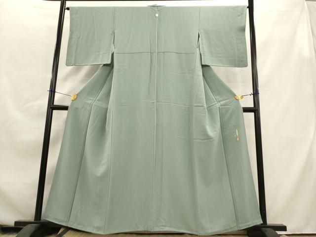 平和屋着物●本草木染作家　瑞鳳　色無地　堅牢草木染　緑青色　反端付き　正絹　逸品　未使用　AAAZ3784ck 平和屋着物○本草木染作家 瑞鳳 色無地 堅牢草木染 緑青色 反端