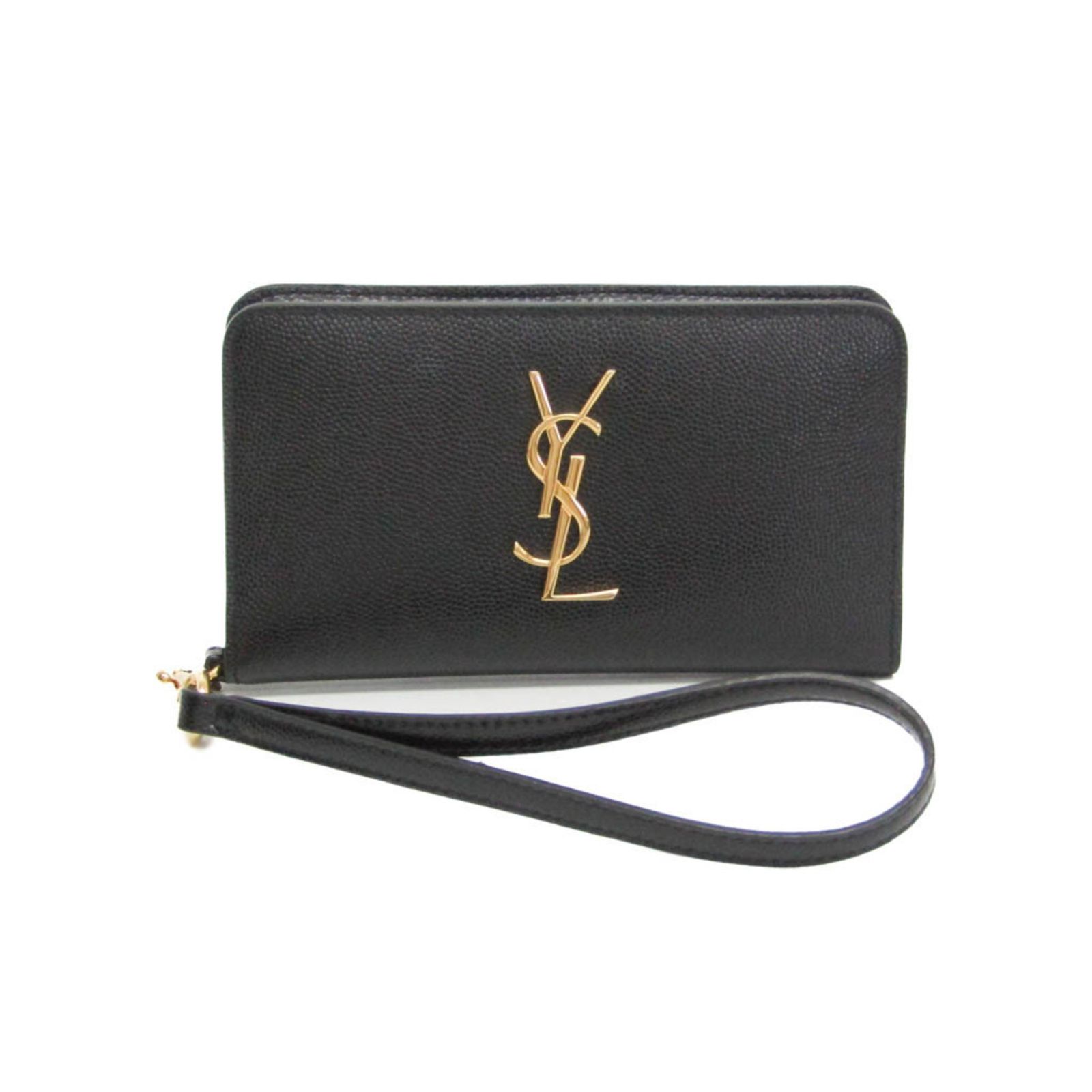 【✨美品✨】 サンローラン カサンドラ 長財布 ブラック×イエロー YSL ❤︎ カサンドラ 型押し ❤︎ ヴィンテージ 長財布 Yves Saint