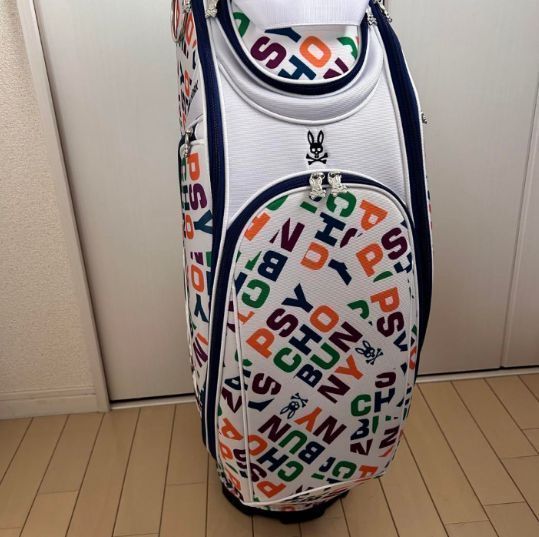PSYCHO BUNNY キャディバッグ ホワイト ヘッドカバー付 Psycho Bunny ゴルフバッグ・キャディバッグ ホワイト